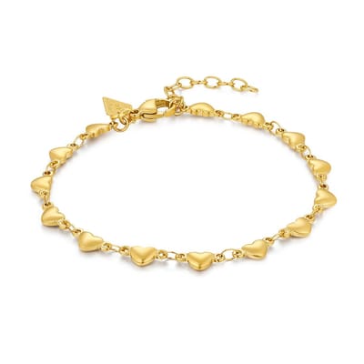 Twice As Nice Armband in edelstaal, hartjes 16cm+3cm