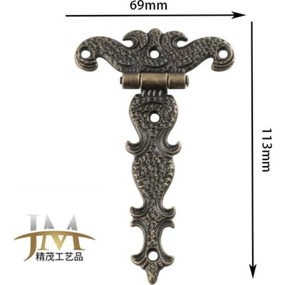 2 stuks Kastdeur Scharnieren Vintage Messing Geplateerd Groot Scharnier Groot Decoratief Sieraden Houten Doos Meubelbeslag 113*69mm