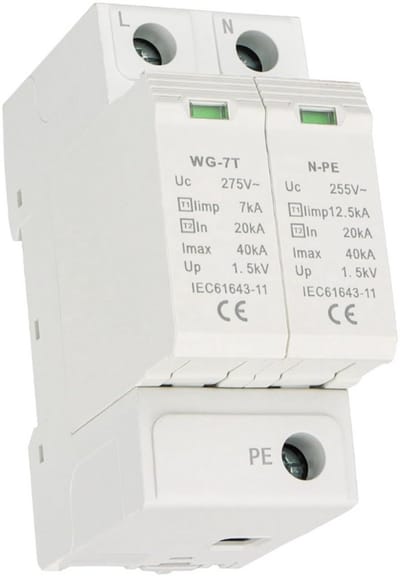 Thuys – Overspanningsbeveiliging WG – Limp 7kA – 20-40kA – AC 275V – DIN – Rail Huishoudelijke Beveiliging – Wit