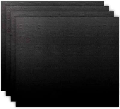 Dailygoods - Oven Liner - Anti-aanbak Bakmat - 4-pack - 40 x 50 cm - Universeel en Vaatwasserbestendig - Geschikt voor alle ovens - Zwart