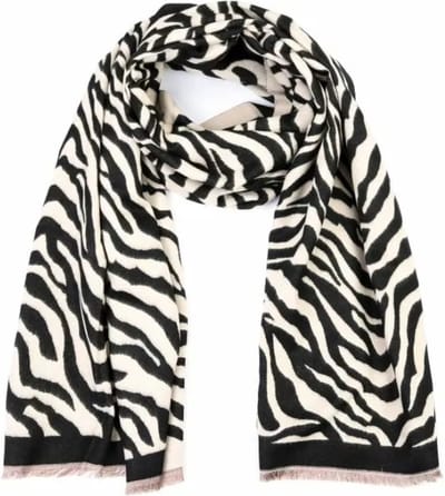 Bijoutheek Sjaal (Fashion) Zebra (65 CM x 190 CM) Beige