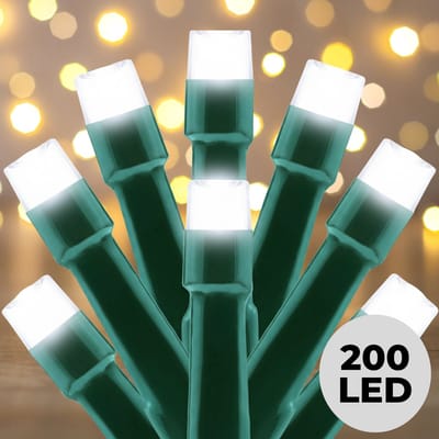 Lomera Kerstverlichting - Kerstlampjes - Kerstboomverlichting - Micro Clusterverlichting - 200 Led's - Wit Licht - Batterijbox - 8 Lichtfuncties - Geheugenfunctie - Timer 6 Uur - Lengte 4 Meter - Op Batterijen - Decoratieve Verlichting - Lichtslinger