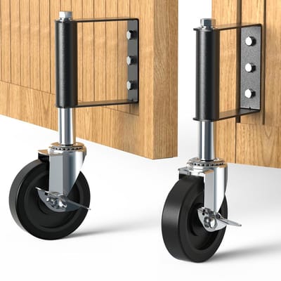 Torenrol 100 mm met veerbelasting voor houten poorten en zware deuren - Set van 2