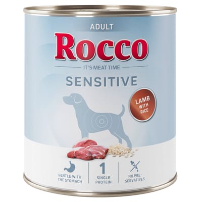 Voordeelverpakking Rocco Sensitive 24 x 400 / 800 g Nieuwe receptuur - 24 x 800 g: Lam met Rijst