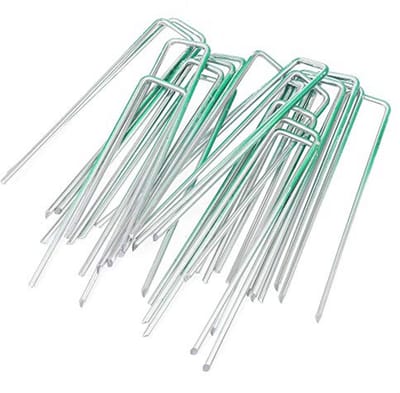 Stalen tuin nietjes voor grondbevestiging - 100-pack