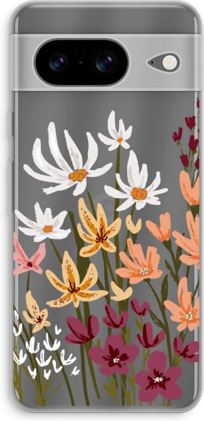 Case Company® - Hoesje geschikt voor Google Pixel 8 hoesje - Painted wildflowers - Soft Cover Telefoonhoesje - Bescherming aan alle Kanten en Schermrand