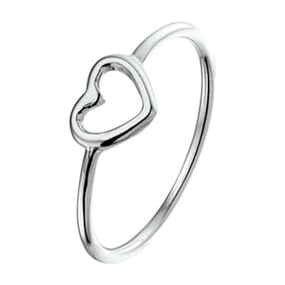 Zilveren kinderring met hartje – gerhodineerd 925 zilver – open hart ringetje – subtiel meisjes sieraad – lieve ring voor kind of tiener