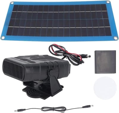 Zonnepaneel Verwarming - Schuurverwarming Solar - Buitenruimte Verwarmen - Met Batterijcompartiment - 30W - Zwart