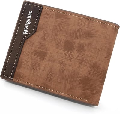 Compacte portemonnee voor heren met RFID-blokkering, bifold design, ideaal voor bankkaarten, muntvak en cash, donker matte koffie kleur