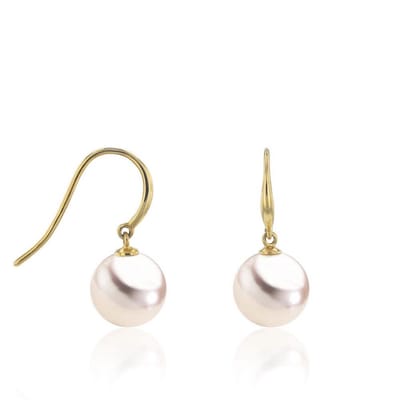 Luna-Pearls - 310.0830 - Oorhaken - 750/-Wit goud met Akoya gekweekte parel en Diamanten