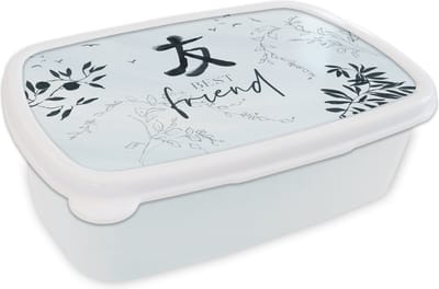 Broodtrommel Wit - Lunchbox - Brooddoos - Best friends - Best friend - Quotes - Spreuken - Vriendschap - 18x12x6 cm - Volwassenen