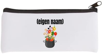 Akyol - pan met groenten Etui - Kok - iemand die goed kan koken - met eigen naam - leuk cadeau voor iemand die chefkok is - cadeau - kado - 20 bij 9 cm