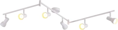 Glitzerlife - Plafondspot Plafondlamp - Draaibare Opbouwspot - 6xgu10 Fitting - 350° Verstelbaar - Metalen Plafondspot - Moderne Plafondverlichting - Ø150cm - Wit
