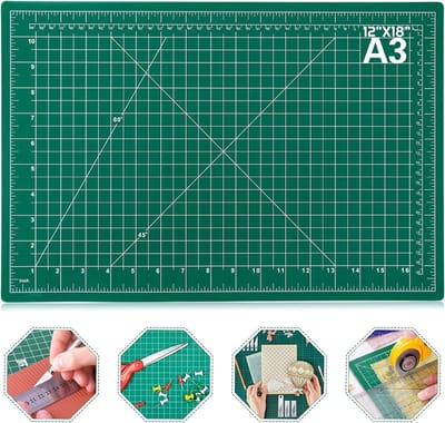 Stunq® Dubbelzijdige Rotierende Naaimat – 12 x 18 Inch – 5 Laags Snijplank voor Precisie Snijden en Naaien
