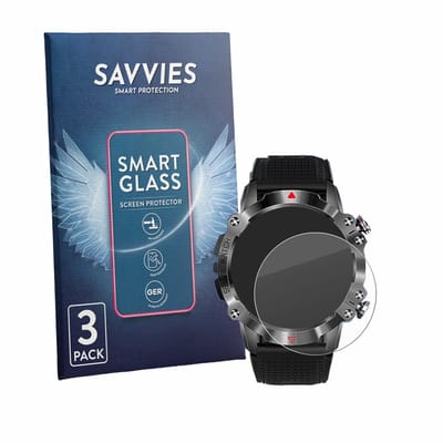 3 Stuks Savvies Screenprotector - geschikt voor Rmana KR10 1.39" - beschermfolie glas transparant
