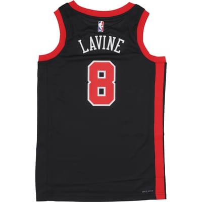 Basketbaltanktop voor heren Nba City Edition 23 Swingman Jersey nr. 8 Zach Lavine Chibul zwart/universiteitsrood