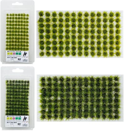Dailygoods- Kunstgras Set 208 STKS - Statische Gras Tufts - DIY Landschap - Vegetatie Groepen - Nylon Plukjes - Afmeting 0,2 x 0,31 inch - Modelgras