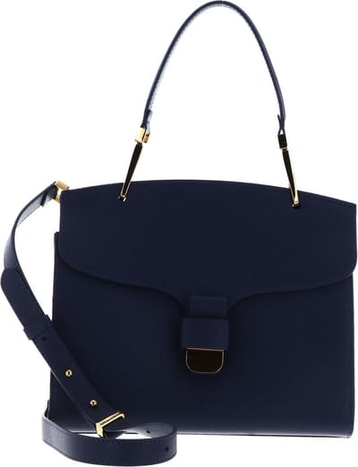 COCCINELLE Leren Handtas Schoudertas Neofirenze Text Handbag Mirtillo Blauw