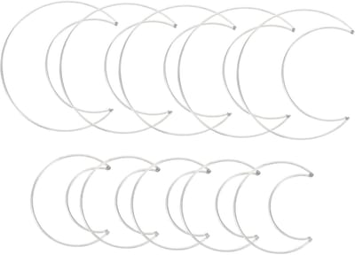 Metalen Dromenvanger Ringen - Maan Frames - Creatief Knutselen - Duurzaam Vormvast - 10 Delig - Zilver