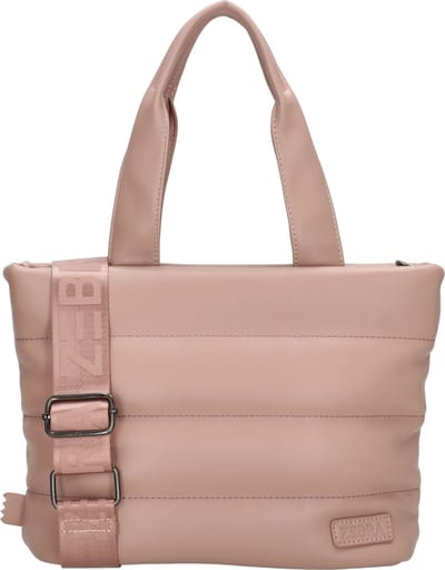 Zebra Trends Evie Shopper - Dames Handtas - Schoudertas - Crossbody Tas - Puffer Look - Verstelbare en Afneembare Band - Meerdere Vakken - Trendy en Compact - Tote Bag - Dames Tas - Oudroze