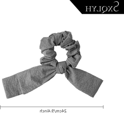 Elegante Scrunchies met Asymmetrische Strik voor Vrouwen en Meisjes - Elastische Haaraccessoires voor Braid en Ponytail (Zwart)
