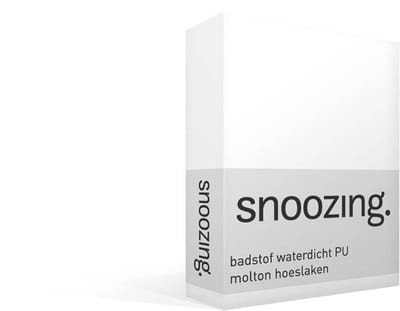 Snoozing - Badstof - Waterdicht PU - Hoeslaken - Eenpersoons - 90x200 cm - Wit