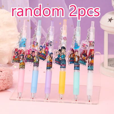 Schattige Acryl Bedel Gelpen K-POP Demon Hunters ST Punt Drukpen Zwarte Inkt Schrijfpennen 0.5mm voor School Schrijfwaren Cadeau