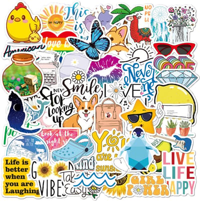 Rainbecom - Skate Stickers 50 Stuks - VSCO Esthetische Stickers - Waterdicht - Anti-Zon- Agenda - Versier je Spullen