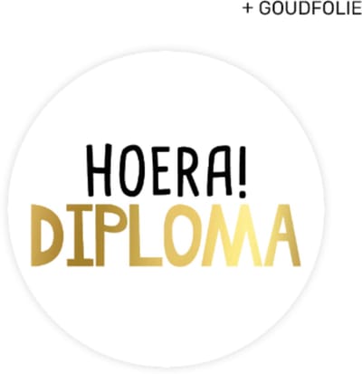 10X Sticker - Hoera! Diploma - Geslaagd - Wensetiket