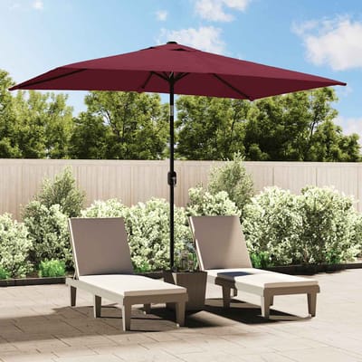 vidaXL - Parasol - met - metalen - paal - 300x200 - cm - bordeauxrood