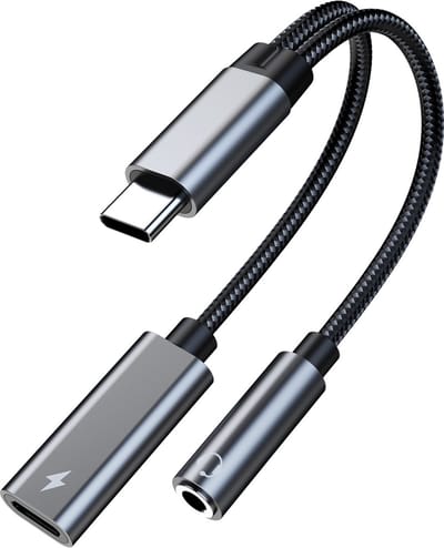 MMOBIEL USB-C naar 3.5mm Hoofdtelefoon en Oplaad Adapter Geschikt voor Smartphones - 32 Bit / 60W 2-in-1 Splitter USB-C naar Mic Aux Audio Jack Adapter met Snel laden