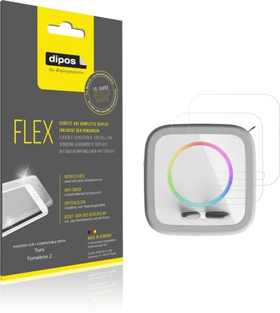 dipos – 2x Beschermfolie geschikt voor Toni Toniebox 2 | 3D Full Cover Screenprotector | 100% Passend