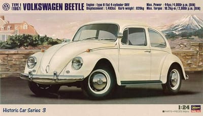 Hasegawa Modelbouwpakket Auto - 21203 Volkswagen Beetle Type 1 - 1967 Plastic - 1:24 - Modelbouw