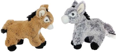 PIA Soft Toys - Set van 2 Pluche Ezel Knuffels - staand - 2 ass. - 24 cm
