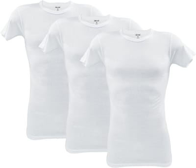 3 stuks SQOTTON O-neck-T-shirt - Wit - Maat S