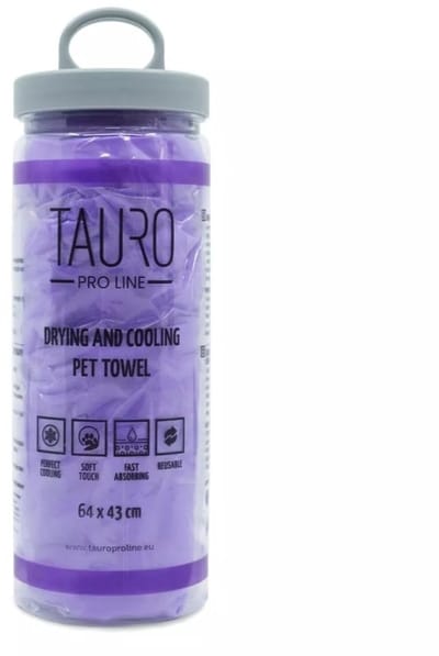 Tauro Pro Line - Drying and cooling towel Paars - towel - drying - cooling - zeemvel - hondenshampoo