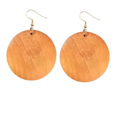 Zilveren oorhangers- roest bruin -hout-oorbellen -6 cm- Tordis-Charme Bijoux