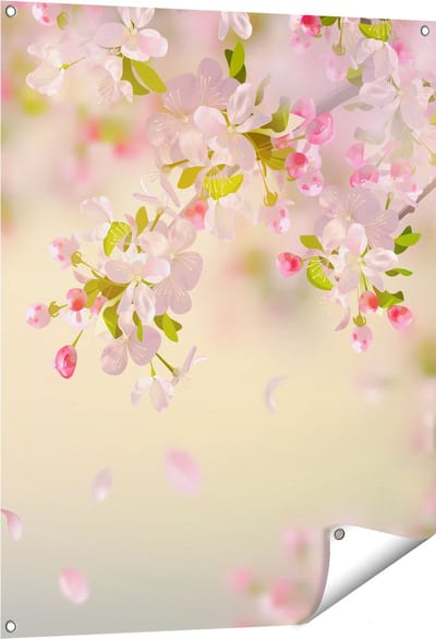Gards Tuinposter Appelbloesem - Bloemen - 80x100 cm - Tuindoek - Tuindecoratie - Wanddecoratie buiten - Tuinschilderij
