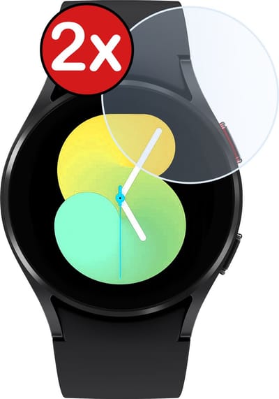 Screenprotector - 2 Stuks - Geschikt voor Samsung Watch 5 40 mm - Sterk & Shockproof - Tempered Glass - Gehard Glas - Beschermglas Screen Cover - Bescherm Protector voor Smartwatch
