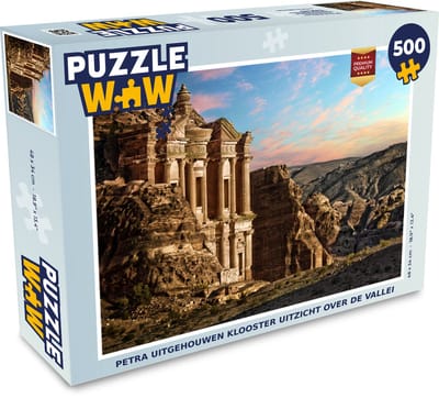 Puzzel Petra uitgehouwen Klooster uitzicht over de vallei - Legpuzzel - Puzzel 500 stukjes