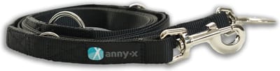 Annyx hondenlijn EASY FUN 3X verstelbaar- politielijn -dagelijks gebruik-zwart-2 cm breed- 2.50cm lang- geschikt voor middelgrote tot grote honden.