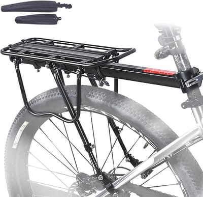 Verstelbare Fietsdraagbeugel met Modderbescherming en Reflector - Eenvoudig te Installeren, Snelle Ontgrendeling, Geschikt voor 60kg Bagagecapaciteit