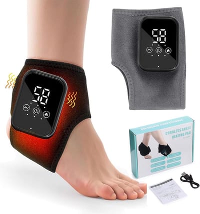 Elektrisch Voet- en Enkelmassageapparaat met Warmtefunctie - USB Oplaadbaar voor Pijnverlichting