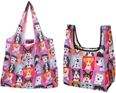 Dailygoods - Cartoon hond boodschappentas en lunchtas - Draagbare opvouwbare tas