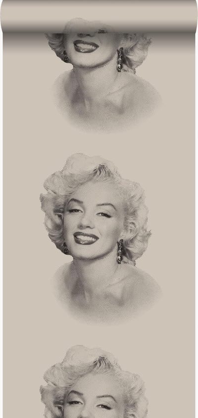 Origin Wallcoverings behang Marilyn Monroe grijs en zwart - 53 cm x 10.05 m - 326350