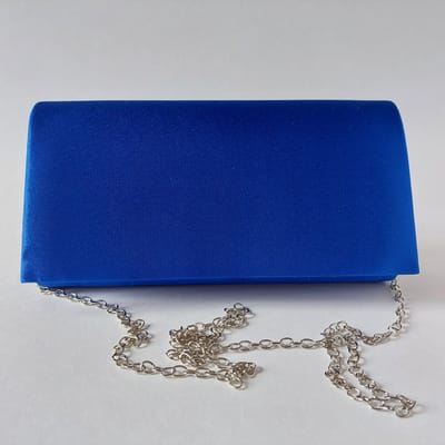 HappinessTassen - Clutch dames - kobalt blauw - met Schouderketting - Chique Avondtasje