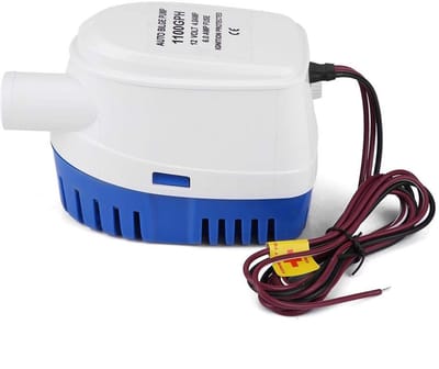 Dailygoody - Bilgenpomp - Automatische vlotterschakelaar - 12 V marine - Dompelbaar - Waterverwijdering - Geschikt voor boot - Wit blauw