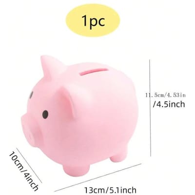 1 stuks - Grote spaarpotten, Schattige Plastic Varken Geldpot, Spaarpot voor Meisjes en Jongens, Onbreekbare Plastic Muntpot Leuke Cadeaus voor B white
