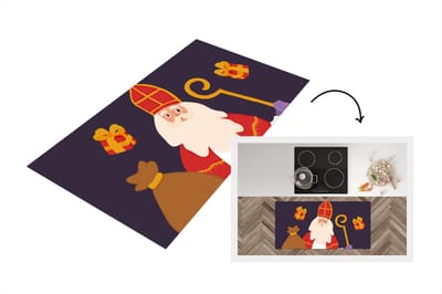 Keukenloper - Loper keuken - Sinterklaas - Sint - Decoratie - 120x60 cm - Keukenloper vinyl