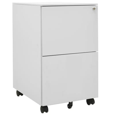 vidaXL - Ladeblok - verrijdbaar - 39x45x67 - cm - staal - lichtgrijs